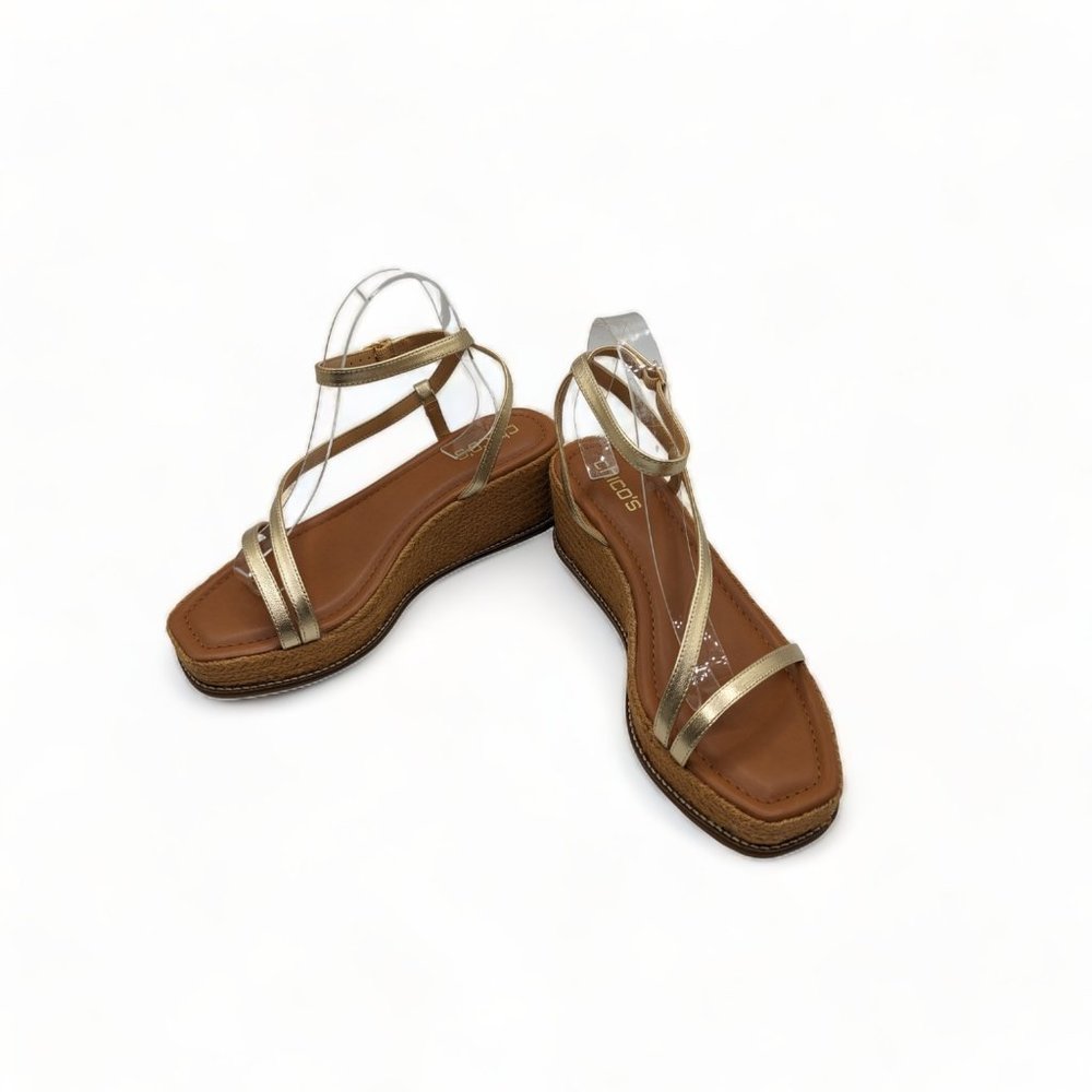 Chicos $139 Carlina Champagne Gold Sandals~10 M~NIB Platform - Picture 5 of 11